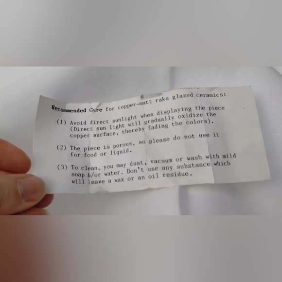 Vintage RAKU round vase ceramic matte Copper Flash artist studio pottery SIGNED - Picture 10 of 11